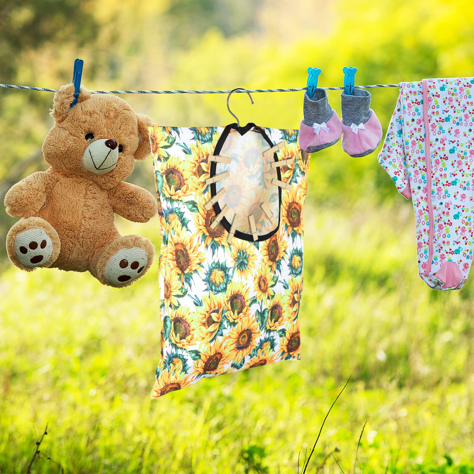 2 Pcs Sunflower Clothes Pin Bag Clothespin Bag Holder Clothespin Holder 15 X 11 Inch Clothes Pin Hanging Bag Clothespin Bag For